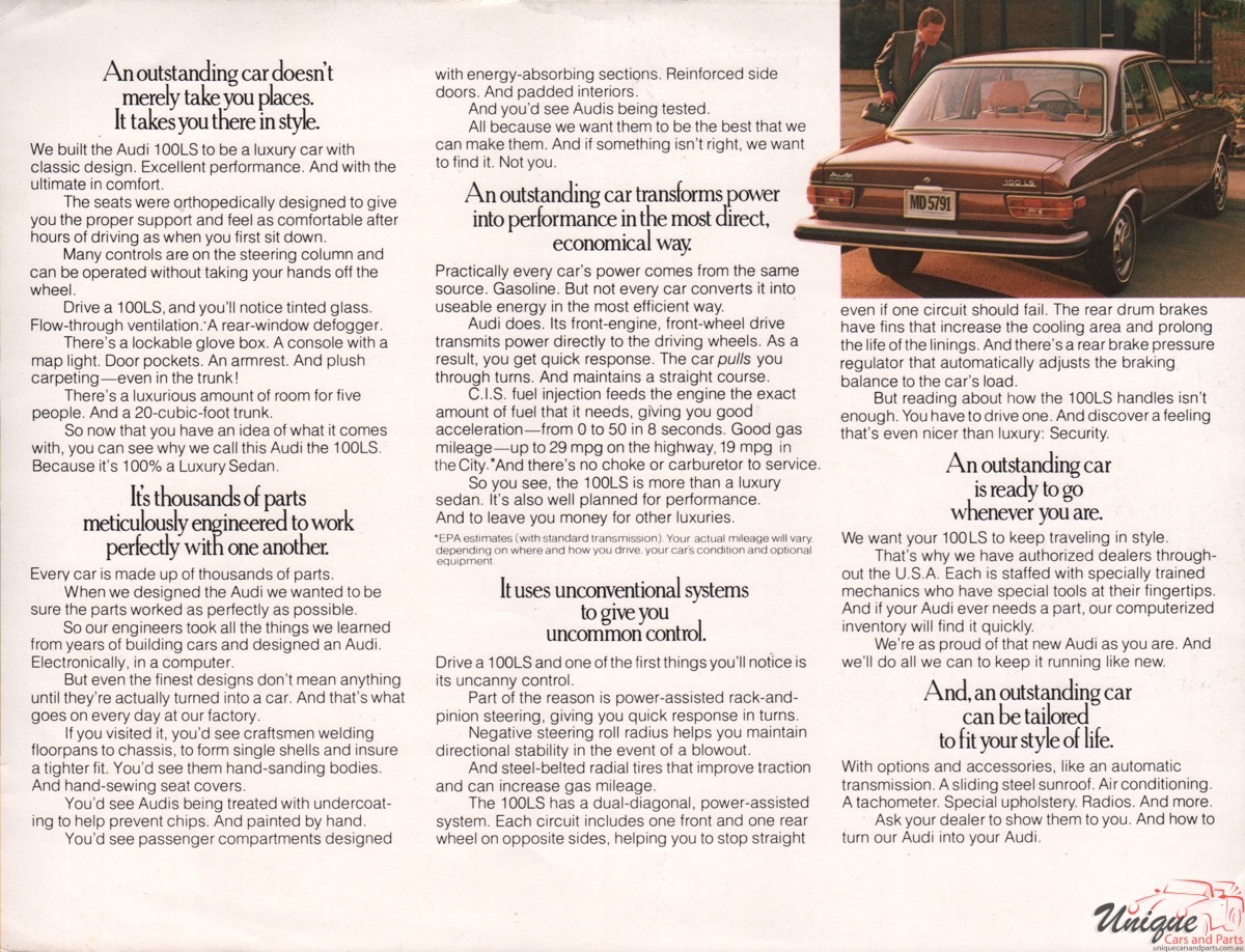 1976 Audi 100LS Brochure Page 2